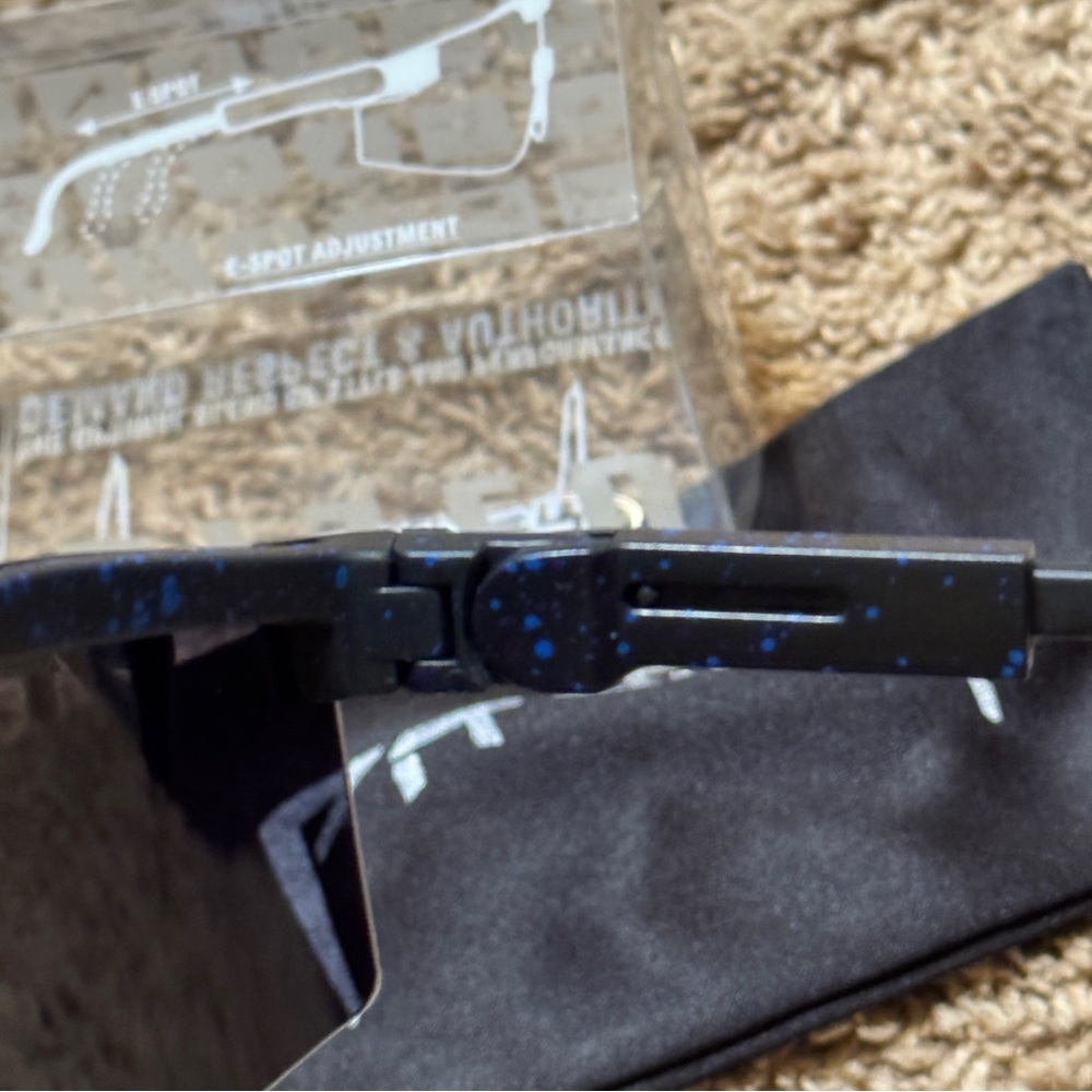 NWT Pit Viper Polarized Sunglasses Blue Lens Black Frame Blue Splatter - Picture 6 of 8